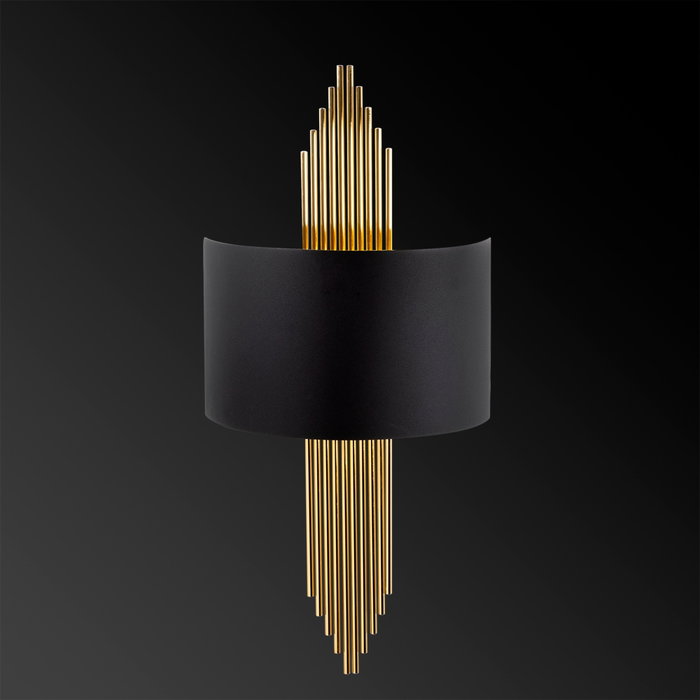 Opviq Lámpara de Pared 616 - A Negro y Dorado